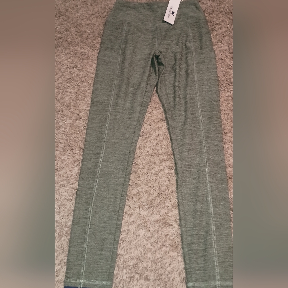 Women's Vineyard Vines Leggings Size XXS Color Green Preppy Athleisure Exercise